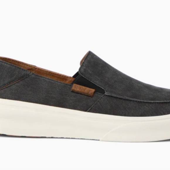 Reef Swellsole Pacific Black Washed Canvas Slip On Loafers size 9 $90 - Picture 2 of 14